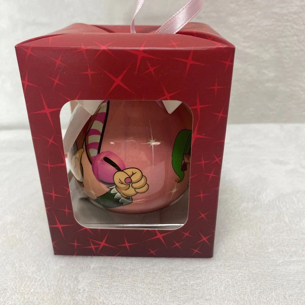 Twinkling Treasures Blinking‎ Santa Christmas Ornament Ball NOS Holiday Decor